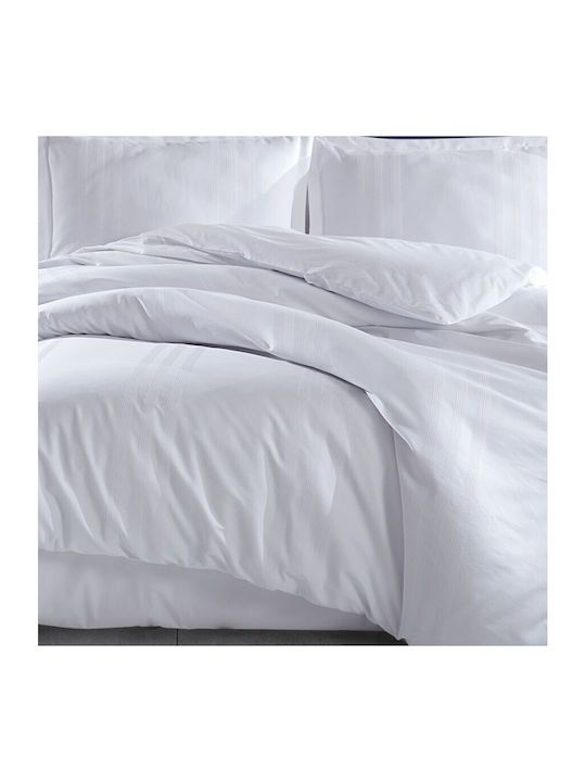 Clasy Home Set Husă de Pilotă Dublă cu 2 Fețe de Pernă 200x220 Alb
