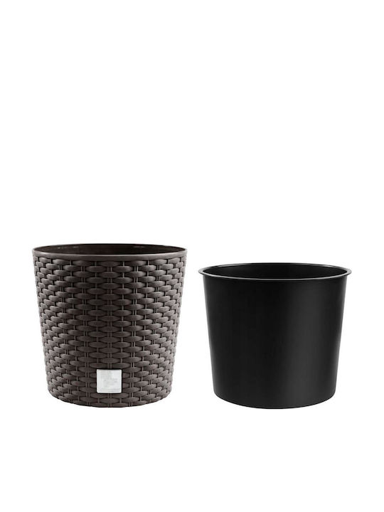 Prosperplast Planter Rattan Brown 30x30cm.