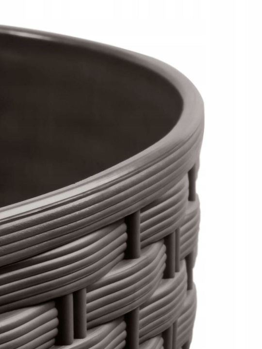 Prosperplast Planter Rattan Brown 30x30cm.