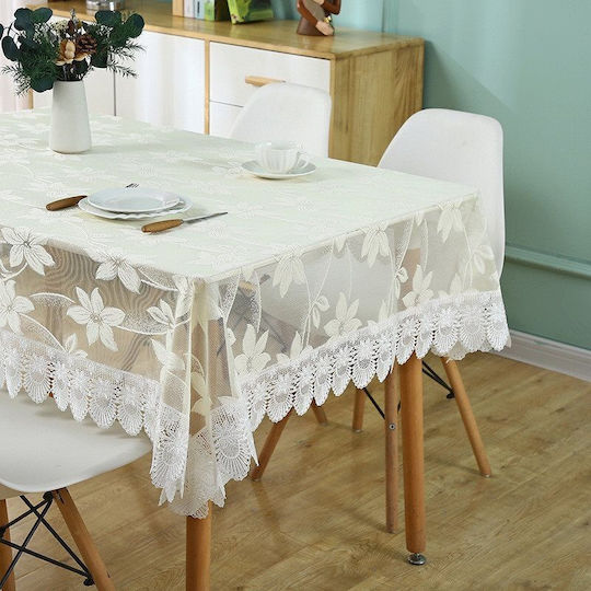 Obro Lace Beige Tablecloth 150x150cm