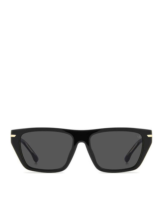 Victoria Beckham Unisex Sonnenbrillen mit Schwarzem Horn umrandetem Rahmen und schwarzen Gläsern