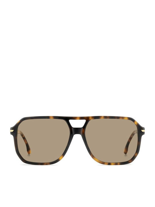 Victoria Beckham Unisex Sonnenbrillen mit Braunen Metallrahmen und Braunen Gläsern