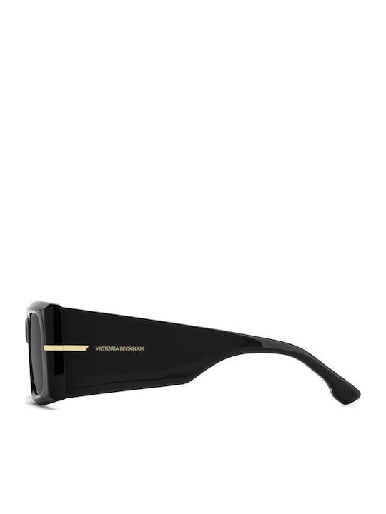 Victoria Beckham Unisex Sonnenbrillen mit Schwarzem Horn umrandetem Rahmen und schwarzen Gläsern