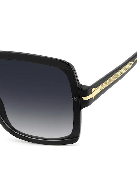Victoria Beckham Unisex Sonnenbrillen mit Schwarzem Horn umrandetem Rahmen und schwarzen Gläsern