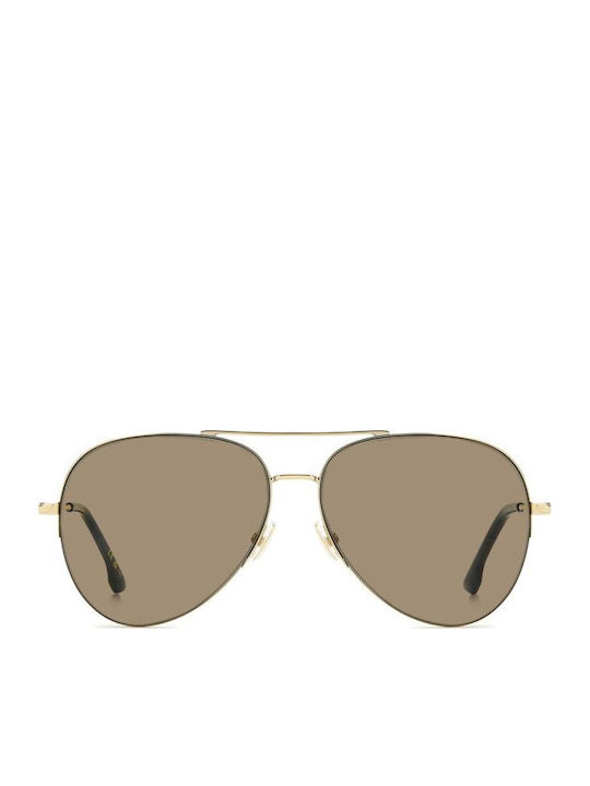Victoria Beckham Unisex Sonnenbrillen mit Goldenem Metallrahmen