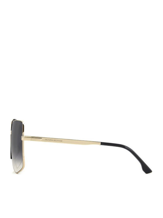 Victoria Beckham Unisex Sonnenbrillen mit Schwarz Metallisch Rahmen und Schwarz Farbe