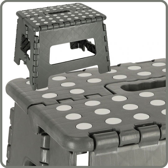 Scăunel Pentru Copii Ikonka Pliabil Din Plastic Dimensiune 22 X 28,5 Cm Gri Închis