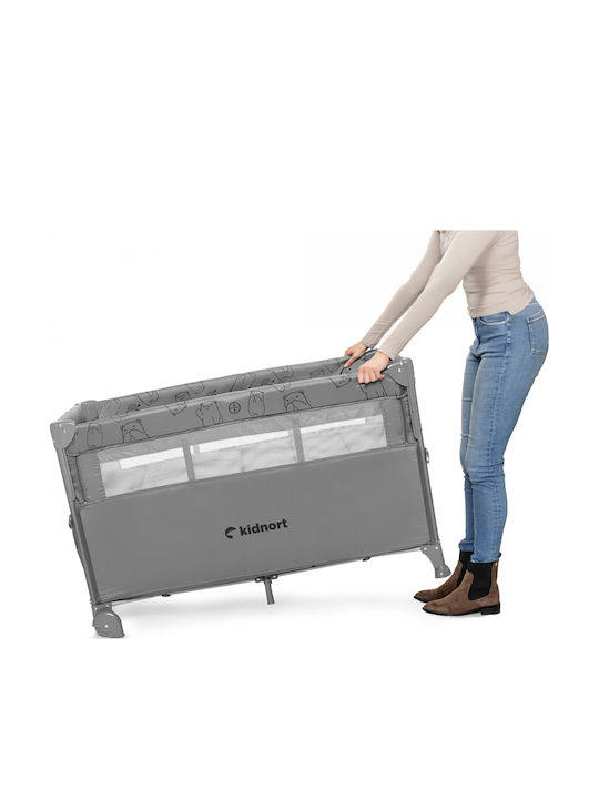 Kidnort Loc de joacă cu Saltea Gri 22cm