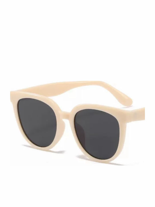 King Unisex Sunglasses with Beige Frame and Brown Polarized Lens SUNKI345-SN012