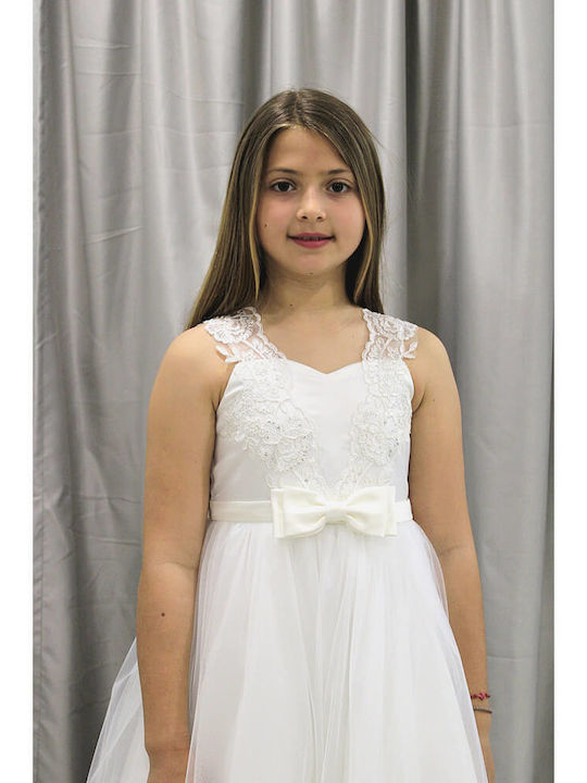 Children's Dress Satin Off-white