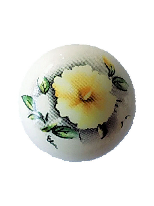 TMC Antique Knob Furniture made of Porcelain in Green Color D33mm 3010-40-129 1pcs