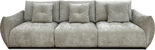 Pillow Триместен Диван Текстил Сив 313x100x89см.