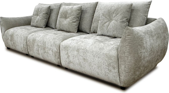 Pillow Триместен Диван Текстил Сив 313x100x89см.