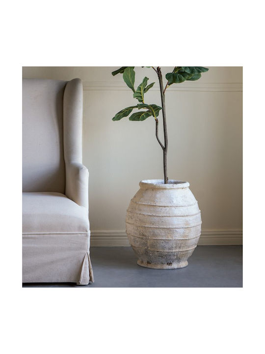 Artekko Decorative Glass Vase Beige 44.5x44.5xHeight 47cm