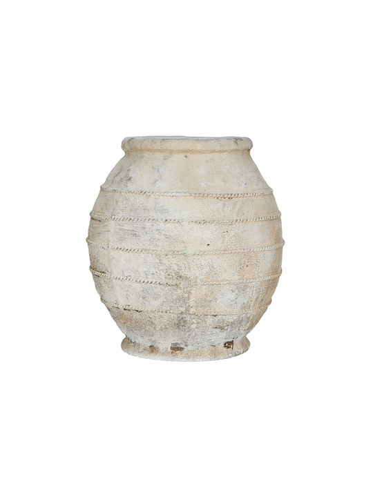 Artekko Decorative Glass Vase Beige 44.5x44.5xHeight 47cm