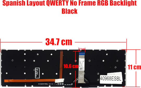 Spanish Laptop Keyboard For Acer Nitro An515-46 An515-58 An517-42 An517-55 An515-58-77yc N22c1 N20c1 An515-57 An515-45 Nk.i1513.1sn Nk.i1517.0qh 6b.qfmn2.001 Es No Frame RGB Backlight Black Code 40968esbl