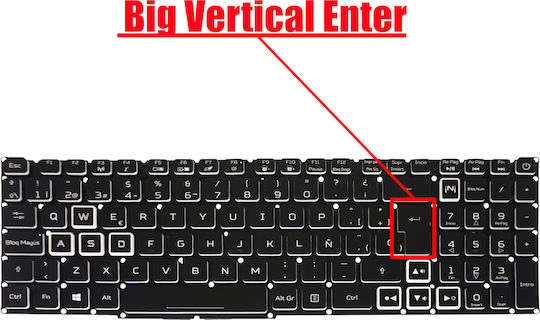 Spanish Laptop Keyboard For Acer Nitro An515-46 An515-58 An517-42 An517-55 An515-58-77yc N22c1 N20c1 An515-57 An515-45 Nk.i1513.1sn Nk.i1517.0qh 6b.qfmn2.001 Es No Frame RGB Backlight Black Code 40968esbl