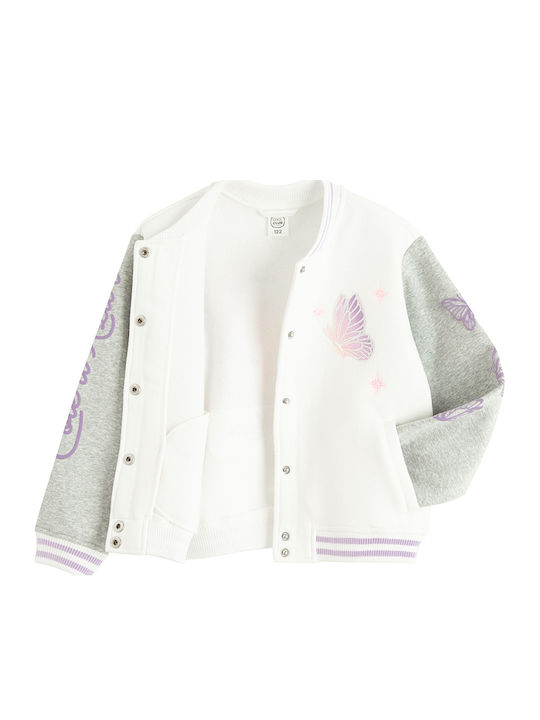 Kids Sweatshirt Cardigan Grey White