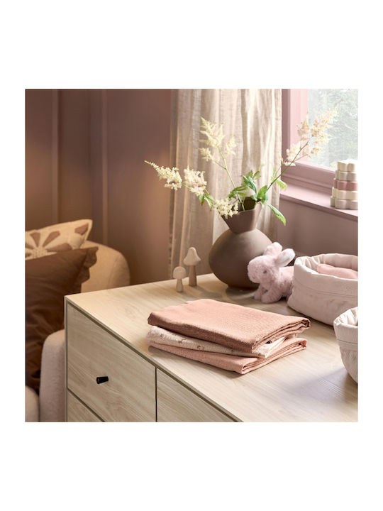 Mamas & Papas Musselin-Kuscheldecken Rosa 90x90cm. 3Stück