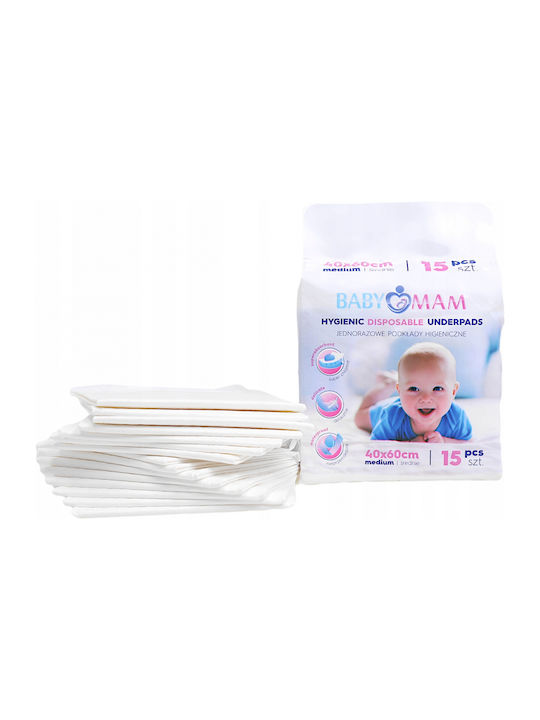 BabyMam Scutece Impermeabile de Unică Folosință 40x60εκ. 15buc