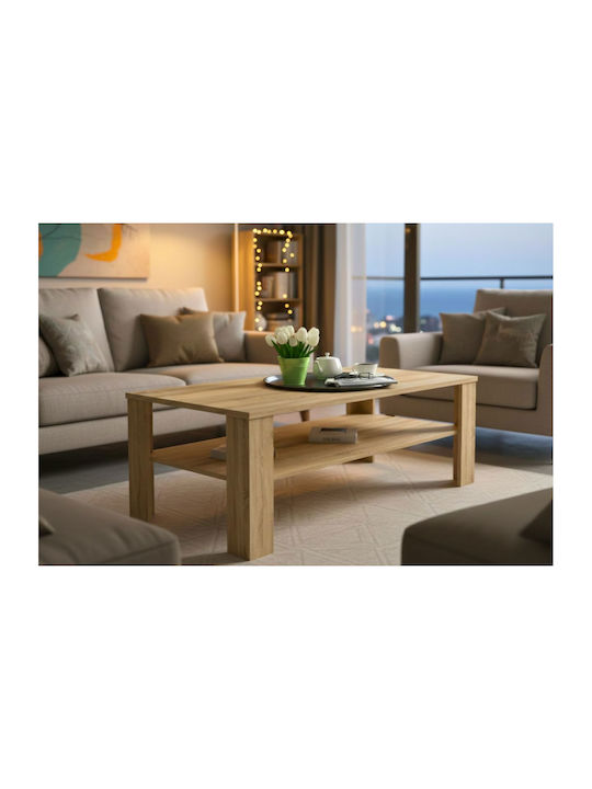 Mese De Cafea Rectangular Central Inter Din Lemn Natural L111xL65xÎ47cm