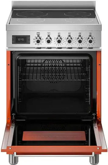 Bertazzoni Готварска печка 69лт с керамични котлони Ш59.5см. Оранжева