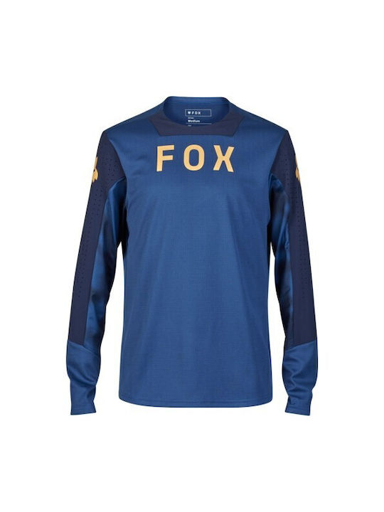 Fox Defend Lange Ärmel Radtrikot Blau