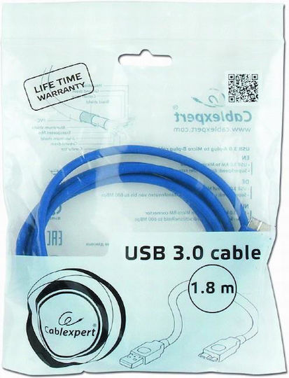 Gembird USB 2.0 Cable USB-A male - 1.8m GM-CCP-mUSB3-AMBM-6