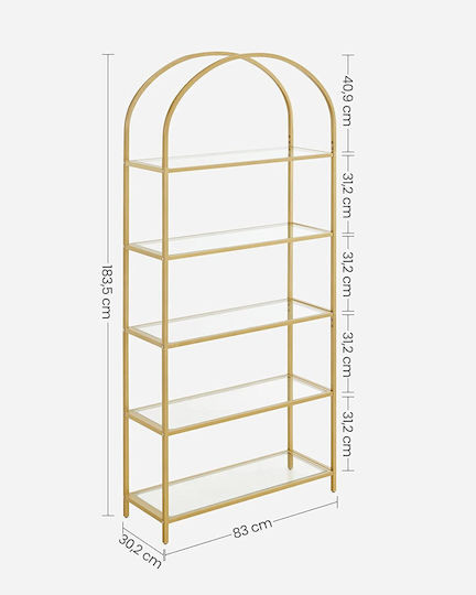 Vasagle Bibliothek Leobert Goldene Farbe 81.28x30.48x182.88cm