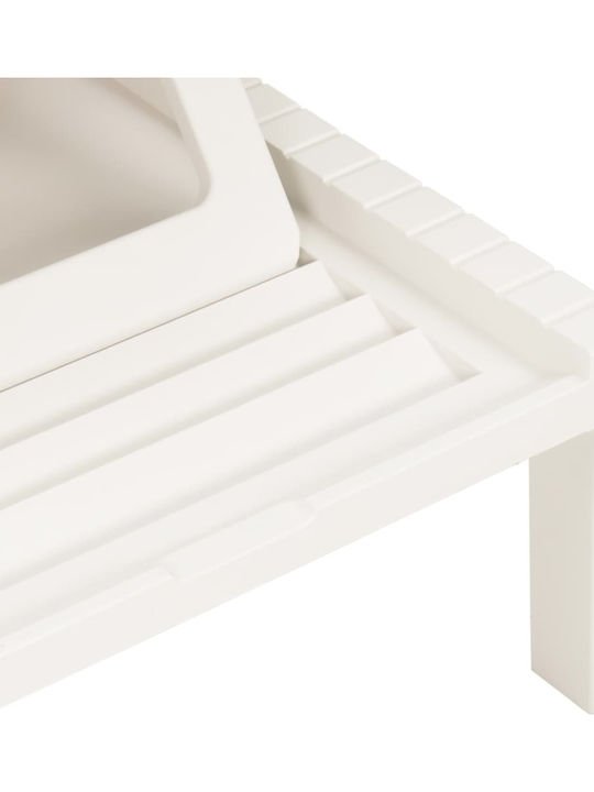 Șezlong Plastic Alb 195x65x32cm