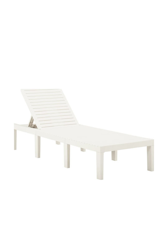 Șezlong Plastic Alb 195x65x32cm