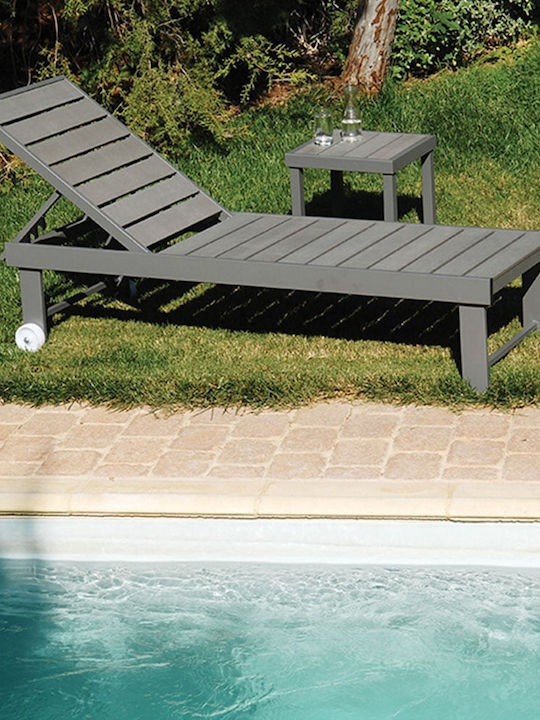 Liegestuhl Aluminium Gray 196x63x38cm.