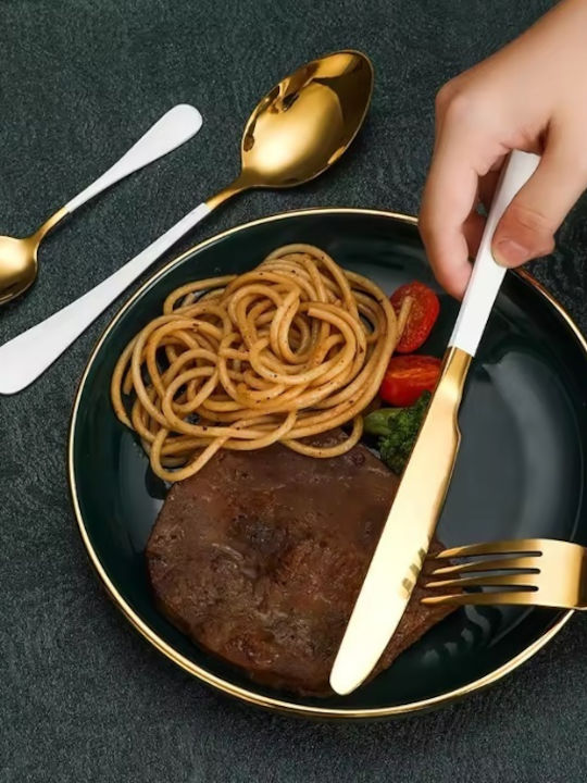 Besteckset Edelstahl Weiß 24Stück