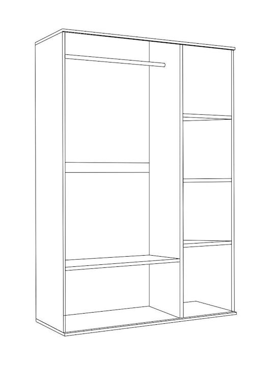 Wilson 3d Τρίφυλλη Ντουλάπα Leuko 90x45x180cm