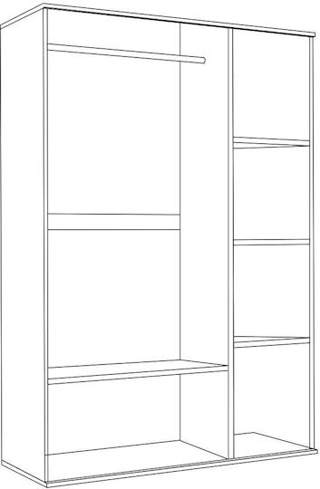 Triple Door Wardrobe Wilson 3d Leuko 90x45x180cm