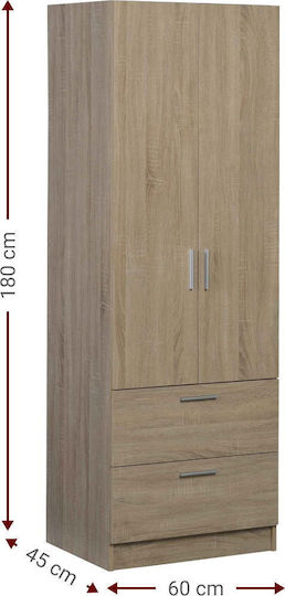 Ușă dublă Dulap de Haine Wilson 2ds Leuko 60x45x180cm