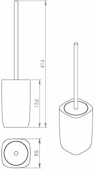 Gedy Ylenia Yl33 Metallic Toilet Brush Green