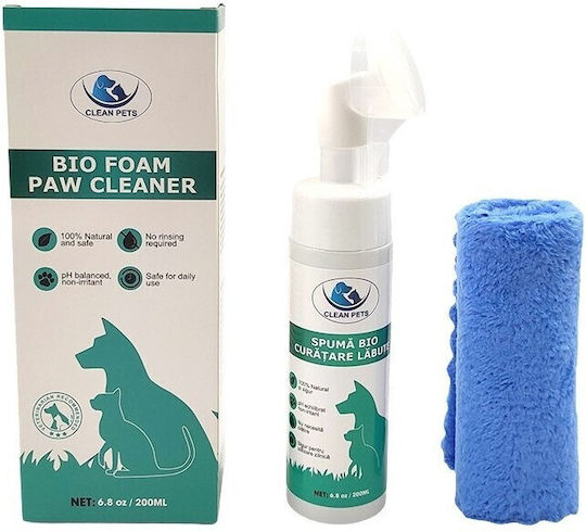 Bio Foam Kit + Towel Paw Cleaning Clean Pets 200 Ml