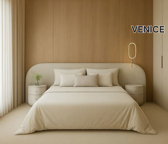 Venice Легло Куинсайз Бежов за Матрак 170x190см