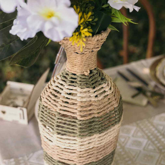 Beauty Home Декоративна Ваза Стъклена Eden Бежова 15x15xВ36см