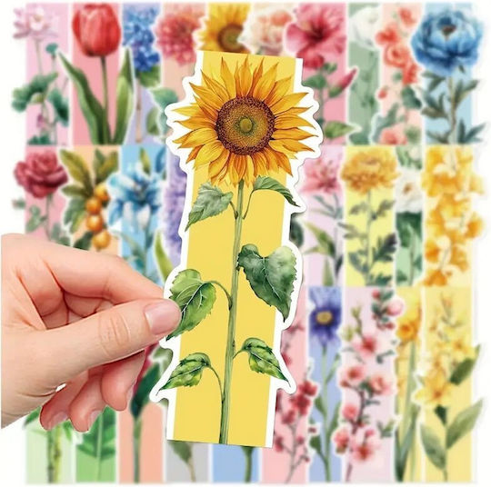 Set 30 Cardboard Bookmarks Reading Enthusiasts Floral Pattern Multicolor 13 X 5 Cm