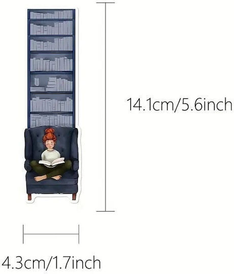 Set 30 Cardboard Bookmarks Reading Enthusiasts Library Face Design Multicolored Brown 14 X 4 Cm
