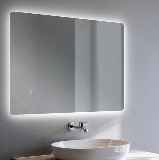 Sparke Oglindă de Baie Dreptunghiulară Lumini LED 90x70cm Alb