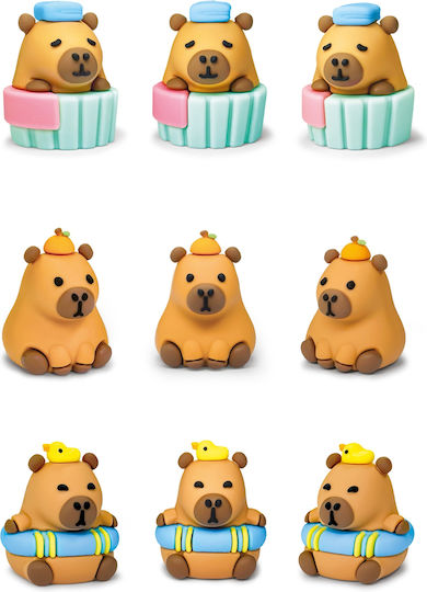 Becappy Capibara Eraser – Three-dimensional 3 Assorted Designs 24 Pcs Display