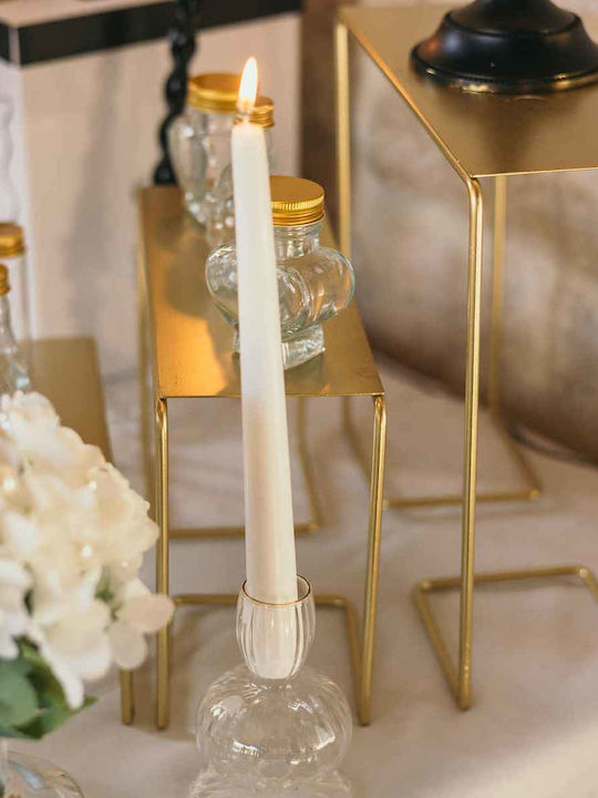 Beauty Home Ginette Glass Candle Holder in Transparent Color 11x7.2cm