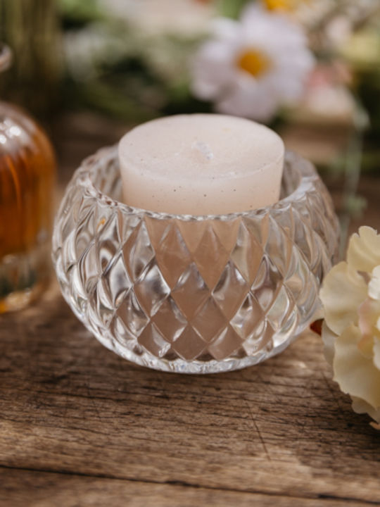 Beauty Home Chloe Κηροπήγιο Γυάλινο σε Διάφανο Χρώμα 7.5x4εκ.