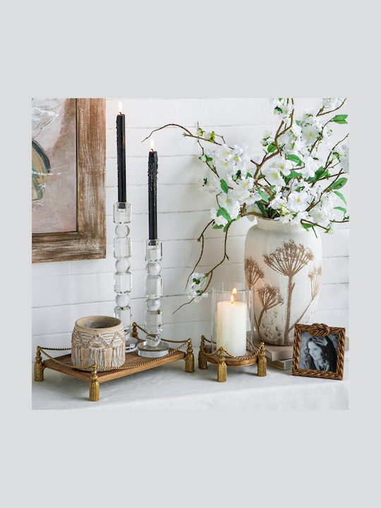 Artekko Candle Holder Glass in Transparent Color 8x38x8cm 1pcs