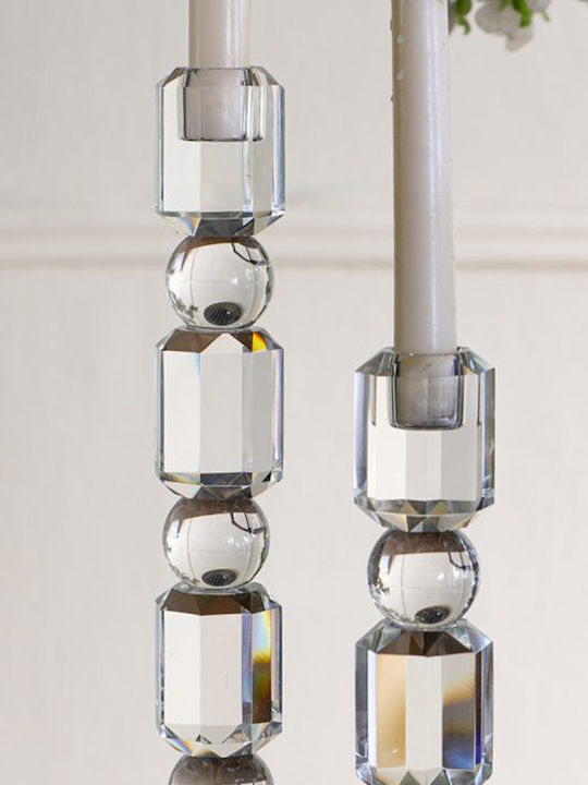 Artekko Candle Holder Glass in Transparent Color 8x38x8cm 1pcs