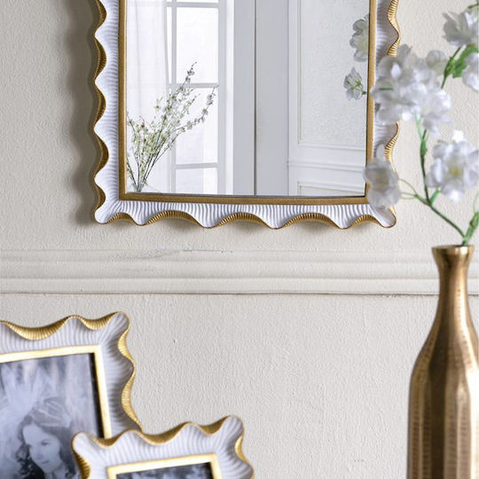 Artekko Frame Καθρέπτης Τοίχου με Λευκό Πλαστικό Πλαίσιο 40.5x36.2cm