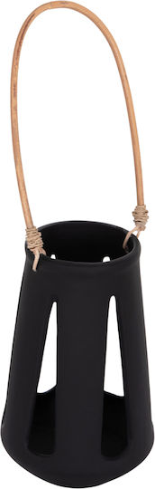 HomeMarkt Erantyl Φαναράκι Rattan Επιτραπέζιο Μαύρο 10x10x10εκ.